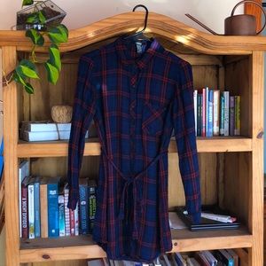 Plaid shirt dress